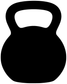 Vinyl kettlebell club decal, black kettlebell silhouette on white background