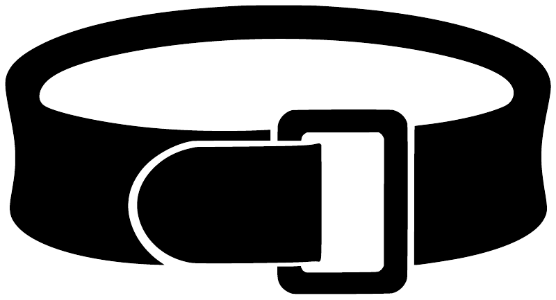 Weightlifting training belt vinyl decal icon, white belt outline