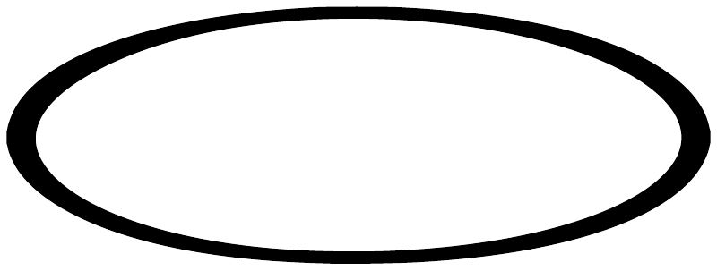 Vinyl decal oval outline, thick black border with white center