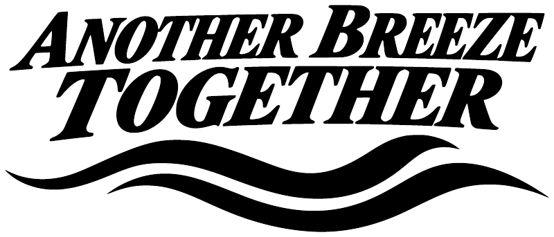 Black 'ANOTHER BREEZE TOGETHER' vinyl decal with wave graphic