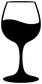 Black wine glass silhouette vinyl decal, bold outline