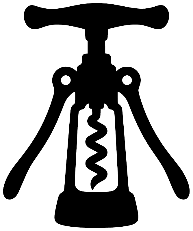 Black wine corkscrew silhouette vinyl decal