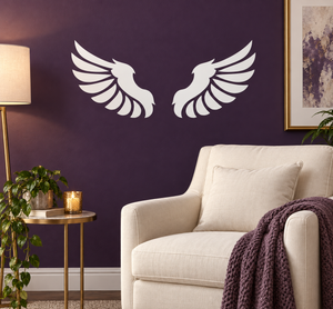 Eagle wing vinyl decal pair with white spread-wing design
