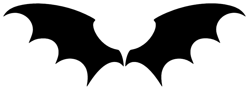 Close-up of black bat wing pair vinyl decals