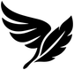 Black wing and feather vinyl decal, bold stylized design