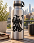 Black wizard and owl vinyl decal silhouette on a water bottle
