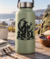 Wizard chess vinyl decal featuring a silhouetted wizard with chess pieces on board