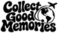 Black vinyl decal reading “Collect Good Memories” with globe and airplane