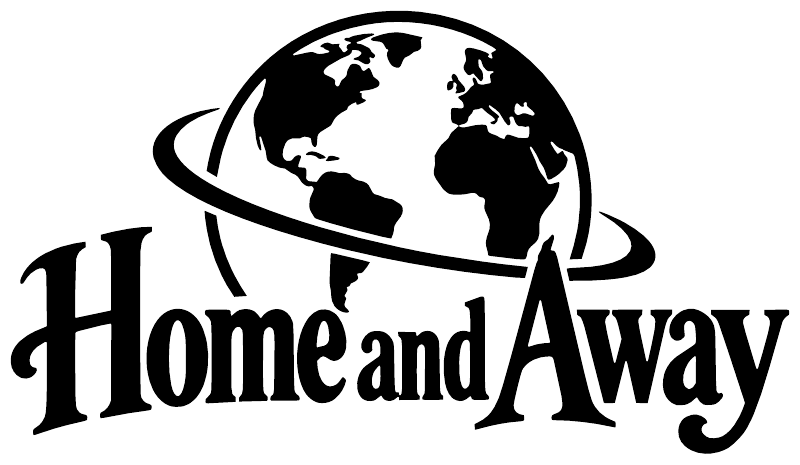 Globe and Home and Away lettering vinyl decal