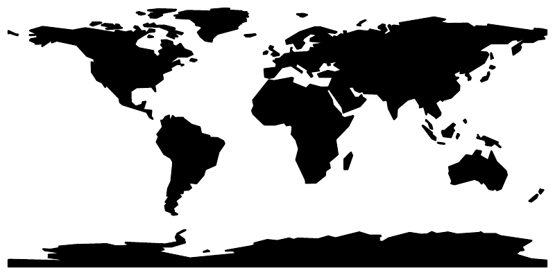 Vinyl decal continents world map in black on white background