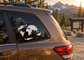 Sinusoidal continents vinyl world map decal on car window, black world silhouette