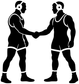 Wrestling handshake vinyl decal silhouette of two wrestlers facing each other