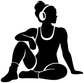 Black-and-white wrestling mat break vinyl decal of seated wrestler silhouette