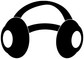 Headphone ear guard vinyl decal, black headphones with white ear details