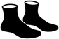Pair of black wrestling shoes vinyl decal with white outline