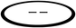 Circle club vinyl decal, white center oval with thick black outline and two short dashes