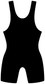 Black wrestling singlet vinyl decal, full-body silhouette on white background