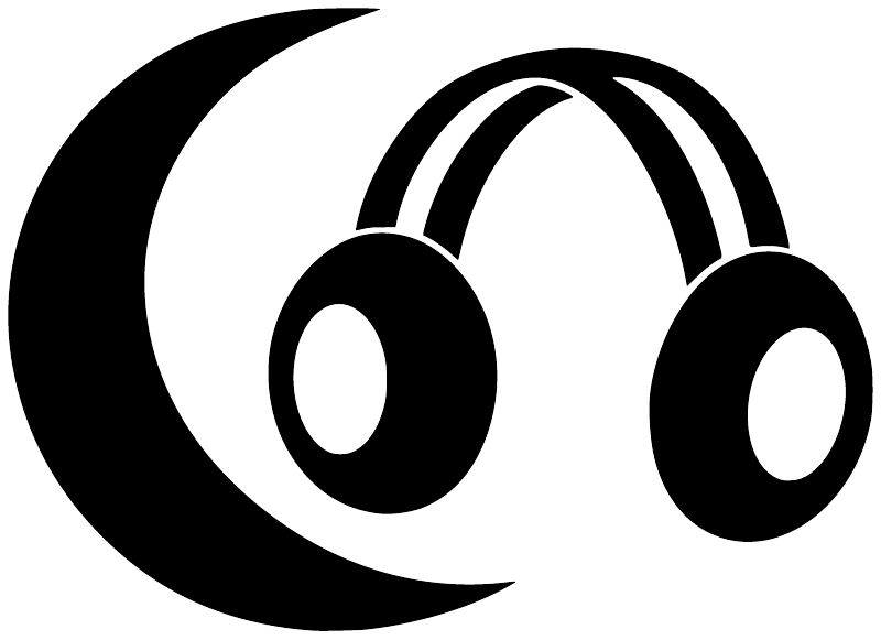 Black-and-white crescent wrestling vinyl decal with cartoon face and ear-like shapes