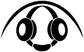 Black-and-white wrestling ear guard headset vinyl decal with central face icon