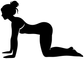 Black yoga pose silhouette vinyl decal, kneeling stretch figure