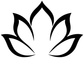 Black-and-white lotus flower vinyl decal, unfolding petals design