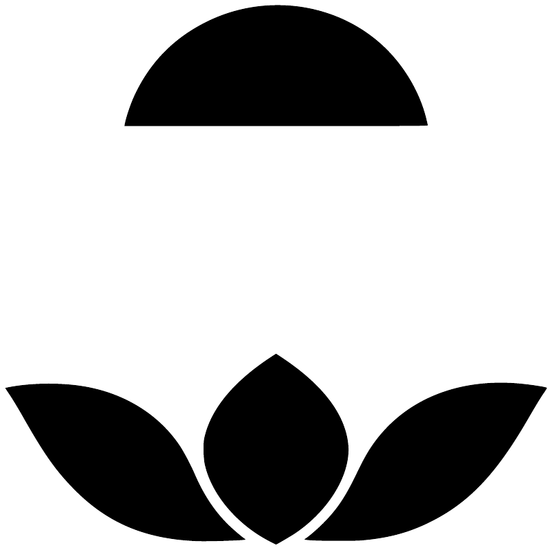 Black lotus flower vinyl decal graphic with sun-like petal shapes