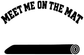 Yoga vinyl decal close-up: arched “MEET ME ON THE MAT” and black mat graphic.