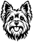 Yorkshire terrier portrait vinyl decal, black dog face with white highlights