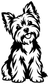Black-and-white Yorkshire terrier sitting and smiling vinyl decal