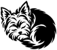 Yorkshire Terrier sleeping vinyl decal sticker, black and white curled dog face graphic