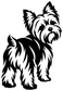 Yorkshire Terrier vinyl decal, black and white dog silhouette graphic