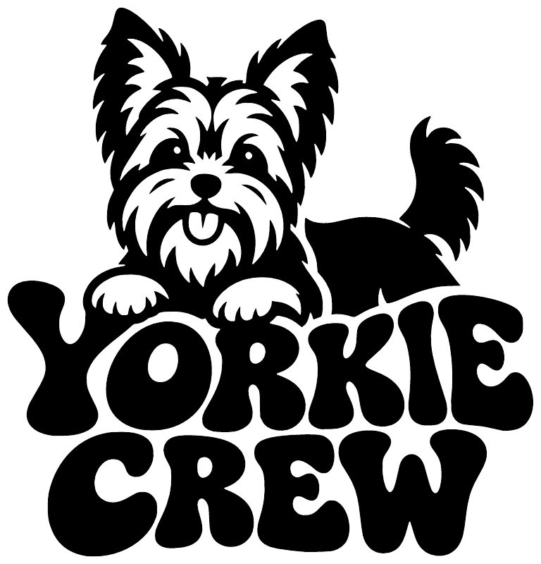 Yorkie Crew vinyl decal: black yorkie dog graphic with 'YORKIE CREW' text