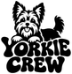 Yorkie Crew vinyl decal: black yorkie dog graphic with 'YORKIE CREW' text
