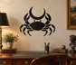 Black vinyl zodiac decal of cancer crab with crescent moon
