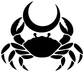 Black cancer crab vinyl decal with crescent moon