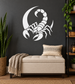 Scorpio scorpion crescent vinyl decal, white graphic on dark surface