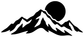Black mountain and moon vinyl decal close-up silhouette