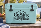 Growing through Every Phase vinyl decal with crescent moon and star icons