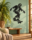 Black zombie skateboard vinyl decal silhouette for wall or window.