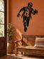 Zombie runner vinyl decal, black silhouette on wall