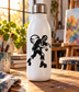 Zombie roller skater vinyl decal: black zombie on skates with moon icon