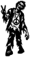 Black zombie peace portrait vinyl decal with peace sign