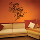 Wall decal with black cursive text: “A mighty Fortress is our God”