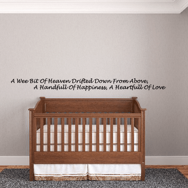 Wall decal with inspirational quote in dark lettering