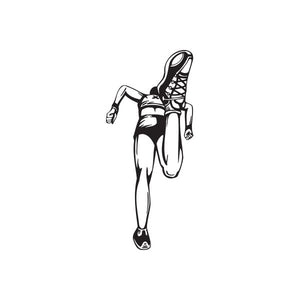 Parkour decal sticker: black outline jumping runner with outstretched arms