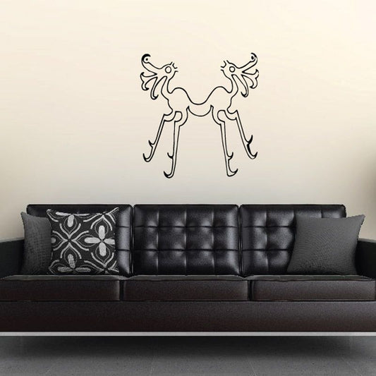 Image of Abstract Medieval Double Bird Decal