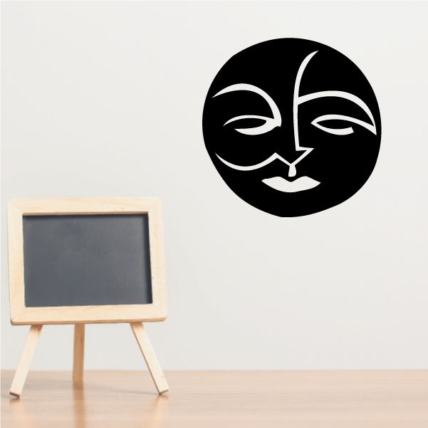 Image of Abstract Moon Face Decal 