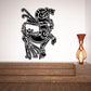Abstract Capricorn decal with black line art of a mythic warrior figure