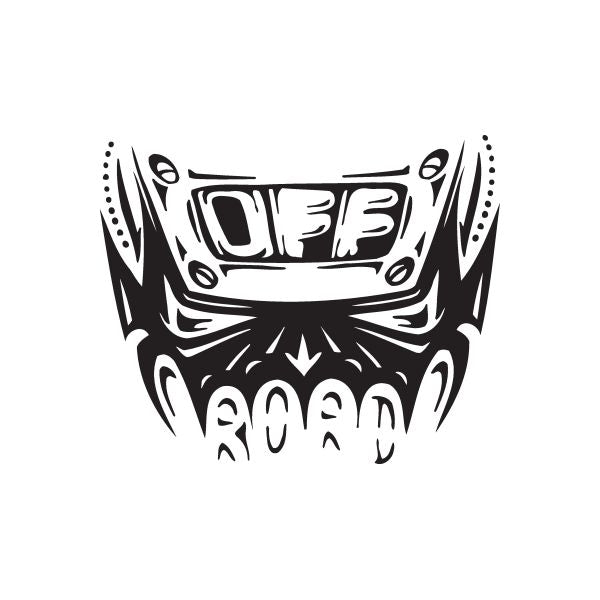 Abstract off-road decal, black stylized vehicle emblem graphic
