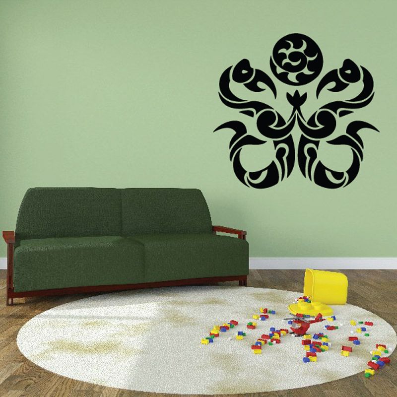 Image of Abstract Sea Birds and Conch Decal